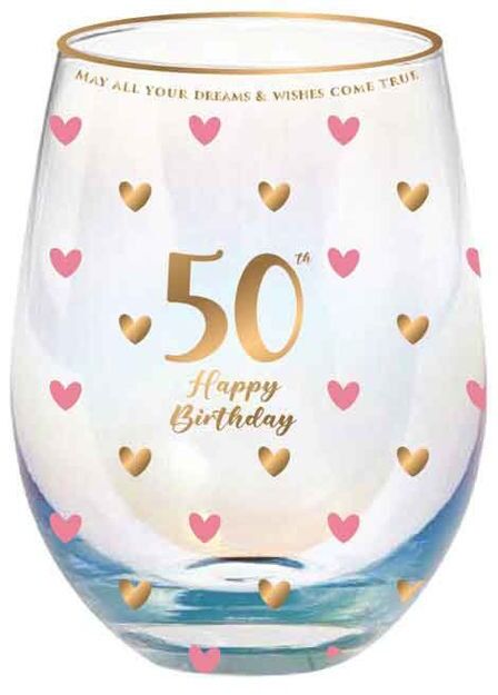 Sweet Heart Stemless Glass - 50th