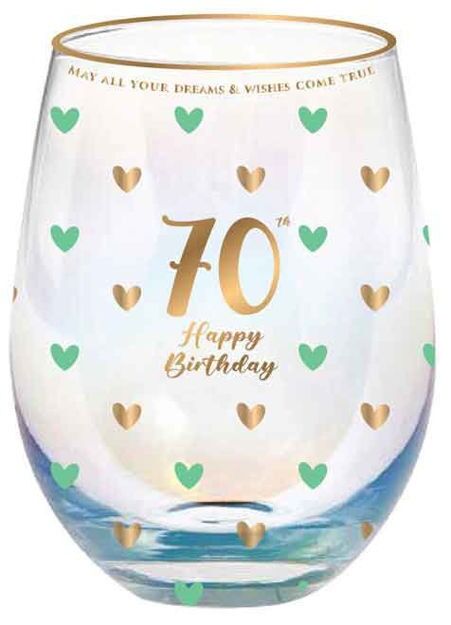 Sweet Heart Stemless Glass - 70th