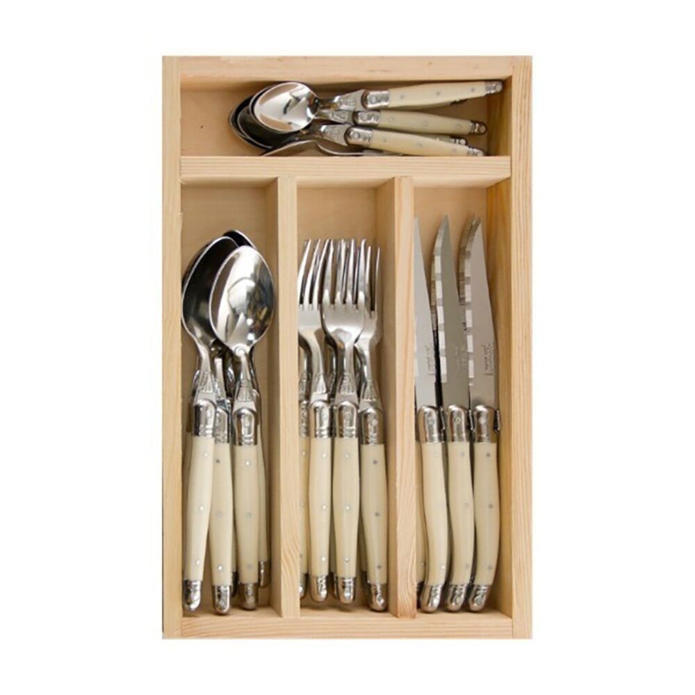 Jean Dubost Laguiole Simplicite - 24pc Cutlery Set Ivory