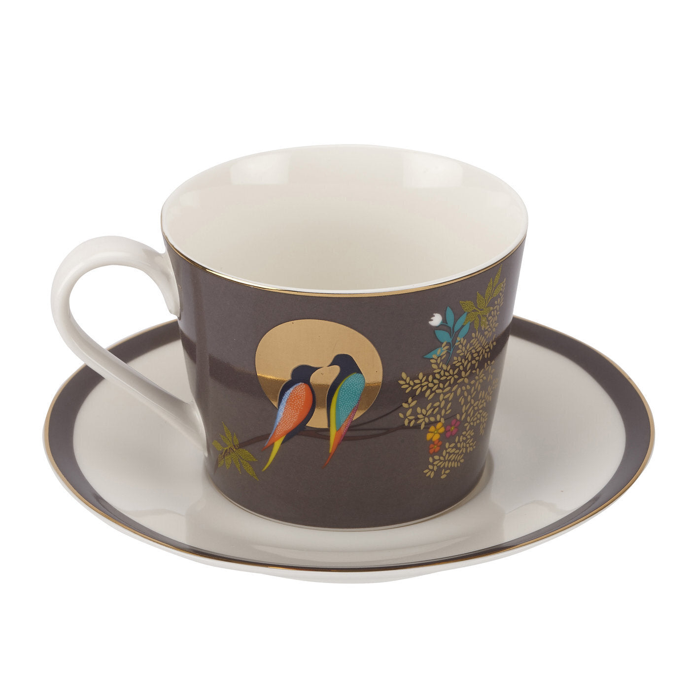Portmeirion Sara Miller London - Chelsea Dark Grey Teacup & Saucer