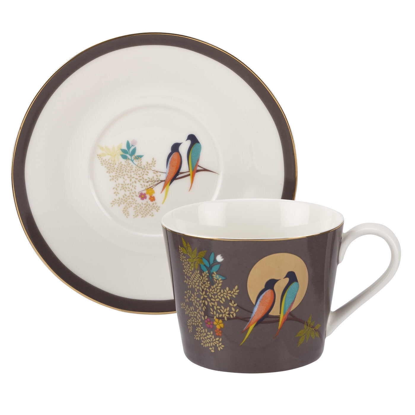 Portmeirion Sara Miller London - Chelsea Dark Grey Teacup & Saucer
