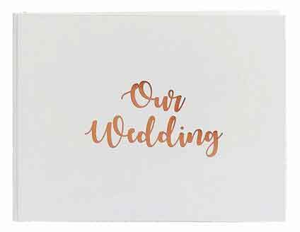 Rose Gold & White Wedding Guest Book - Our Wedding