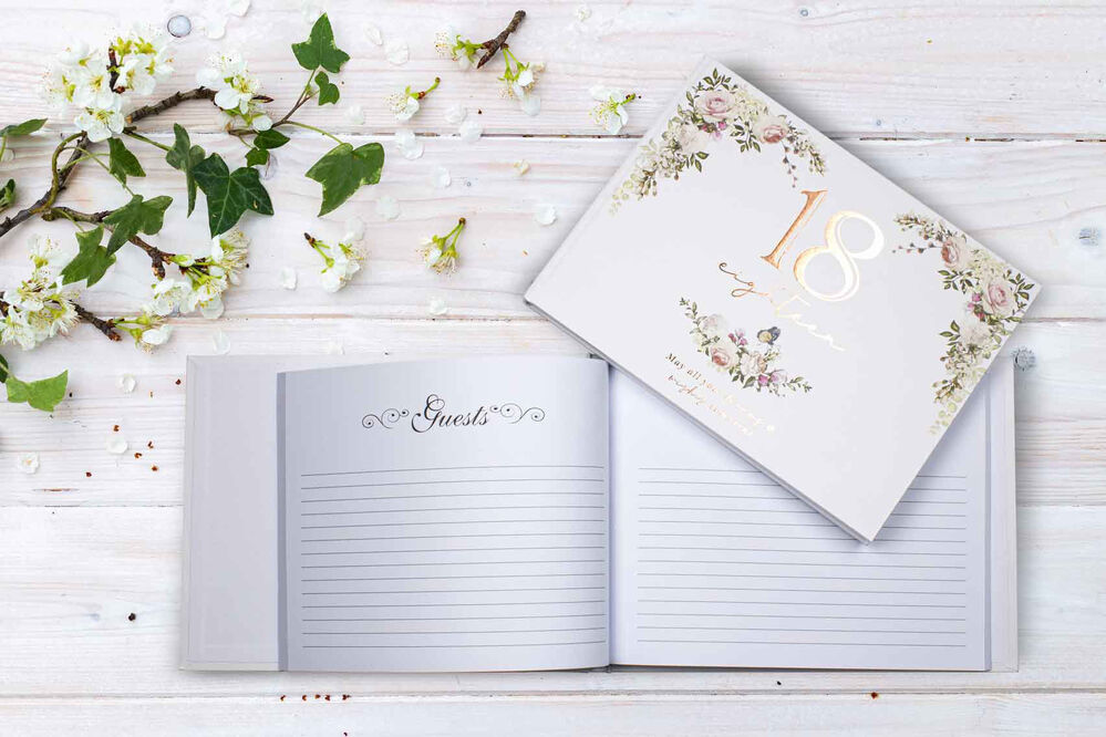 Floral 18th Birthday Guest Book