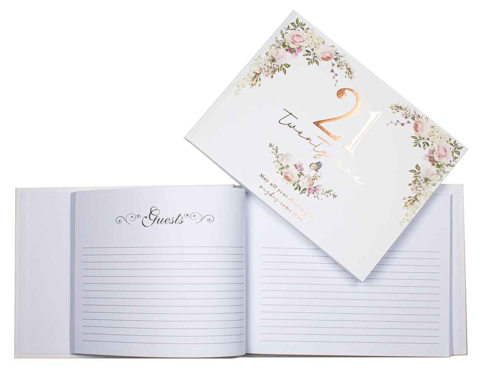 Floral 21st Birthday Guest Book