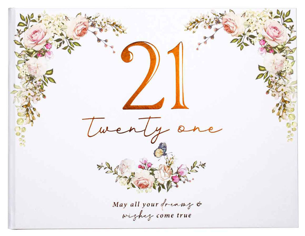Floral 21st Birthday Guest Book