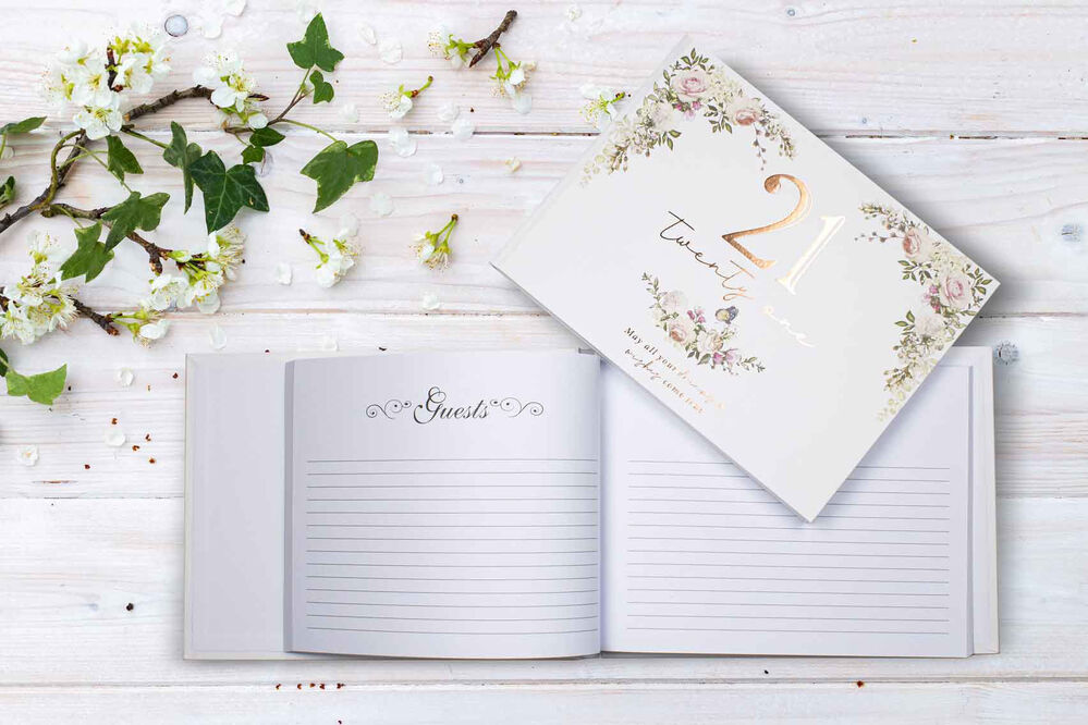 Floral 21st Birthday Guest Book