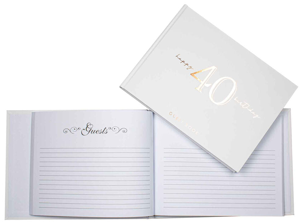 Rose Gold 40th Birthday Guest Book