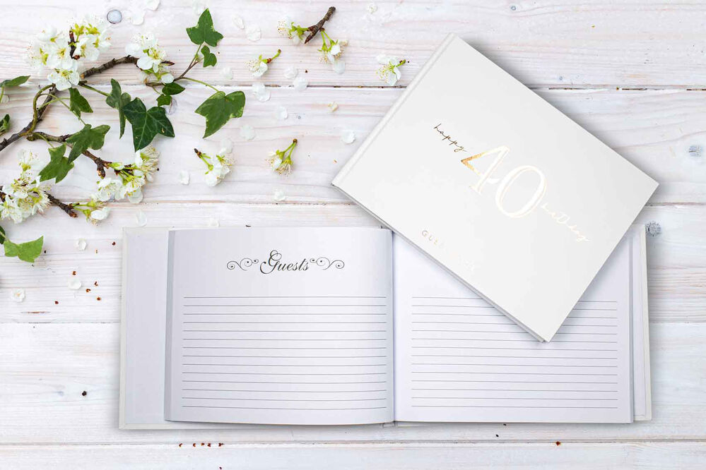 Rose Gold 40th Birthday Guest Book