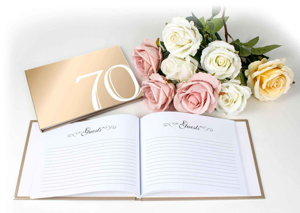 70th Birthday Rose Gold Guest Book