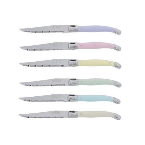 Jean Dubost Laguiole Simplicite - 6pc Steak Knife Set Pastels