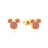 Couture Kingdom - Disney - Mickey Mouse Heart Enamel Stud Earrings Gold