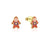 Couture Kingdom - Disney - Beauty and the Beast Cogsworth Stud Earrings Yellow Gold