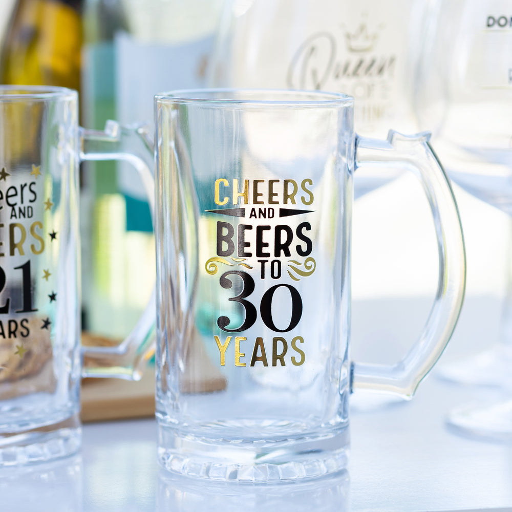 Splosh Sip Celebration Beer Glass - 30th
