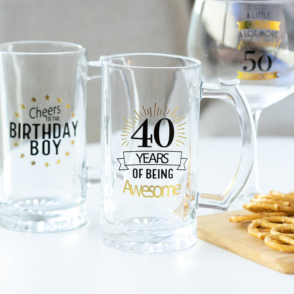 Splosh Sip Celebration Beer Glass - 40th