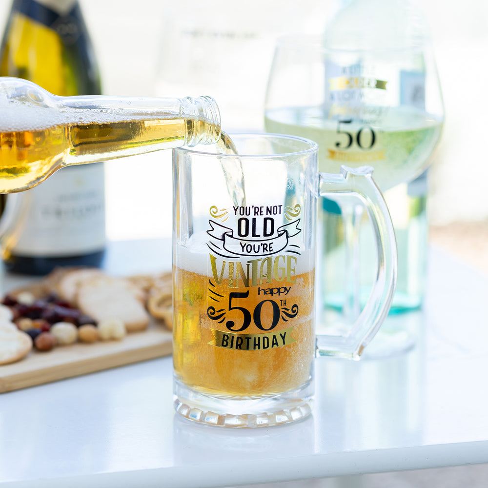 Splosh Sip Celebration Beer Glass - 50th