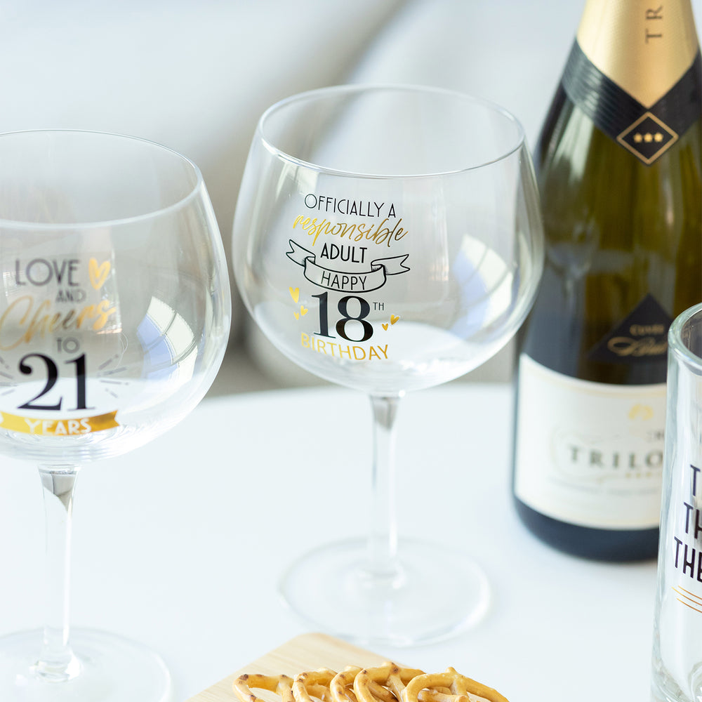Splosh Sip Celebration Balloon Glass - 18th