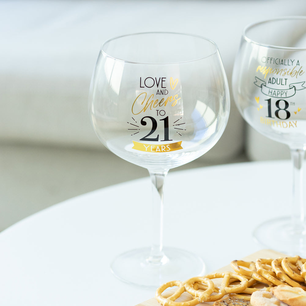 Splosh Sip Celebration Balloon Glass - 21st