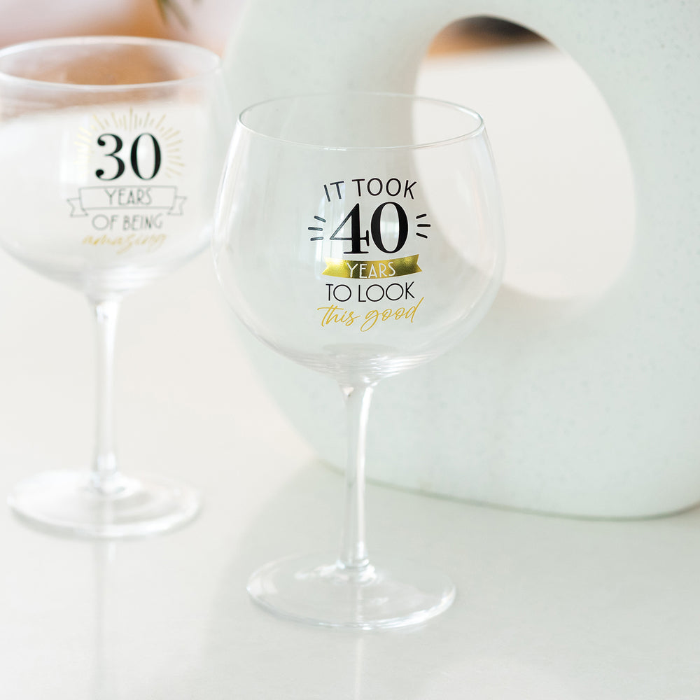 Splosh Sip Celebration Balloon Glass - 40th