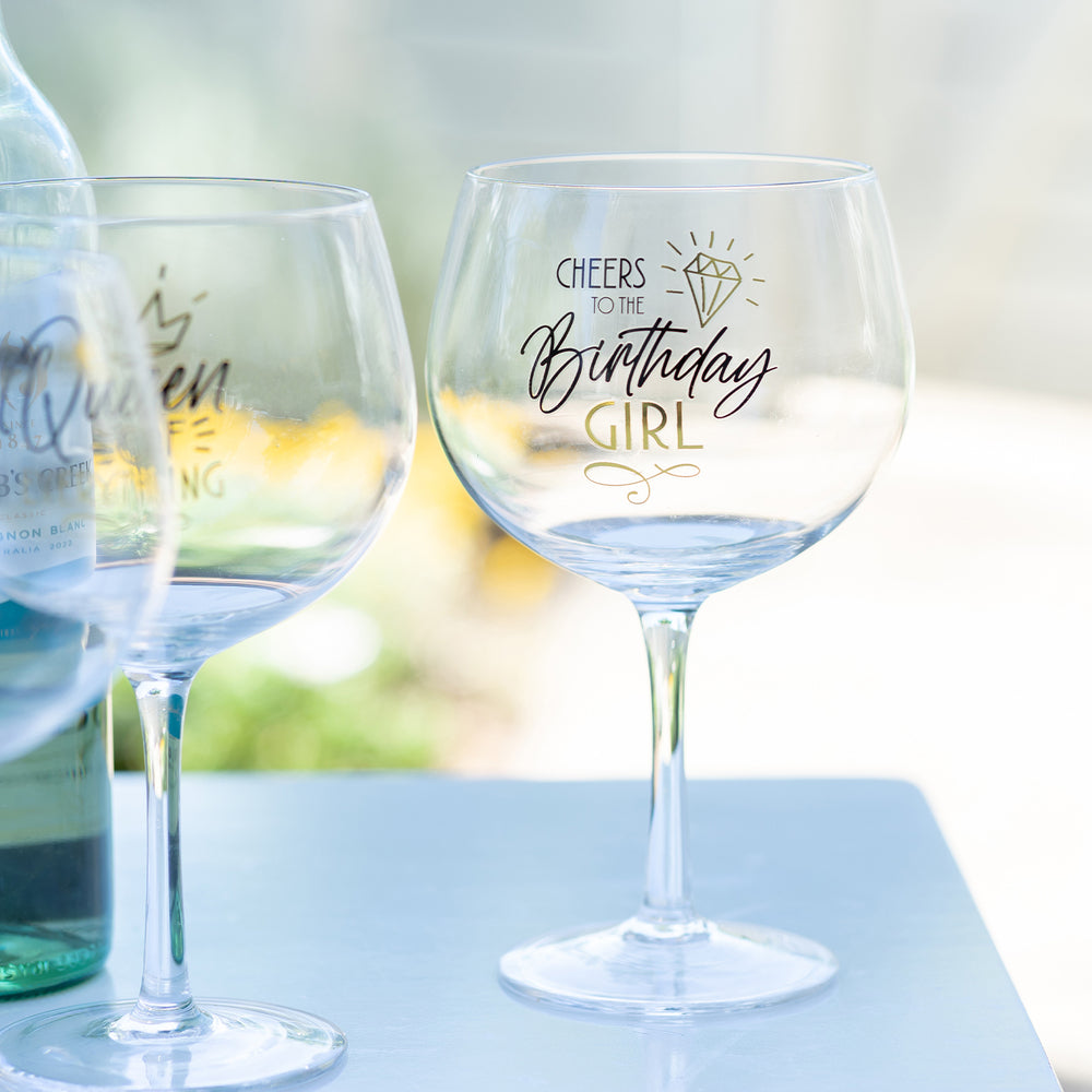 Splosh Sip Celebration Balloon Glass - Birthday Girl
