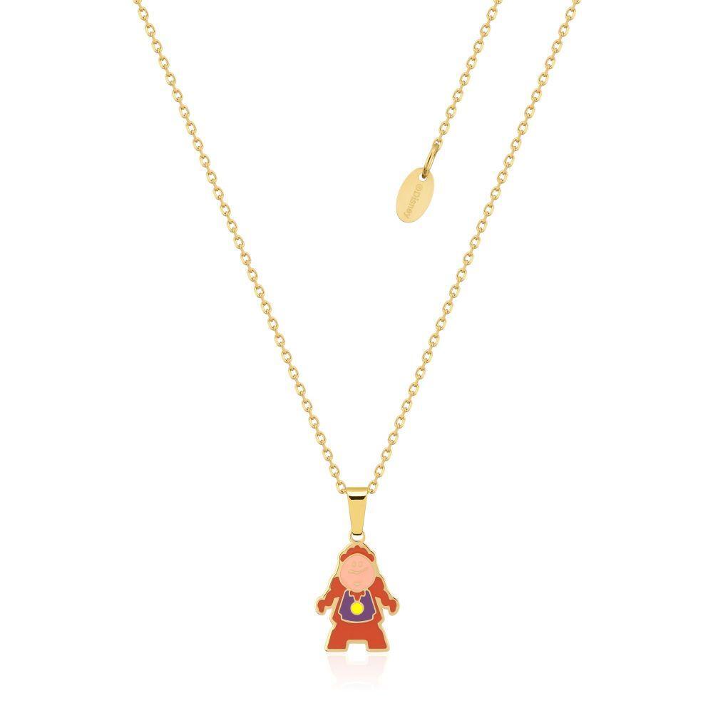 Couture Kingdom - Disney - Beauty and the Beast Cogsworth Necklace Yellow Gold