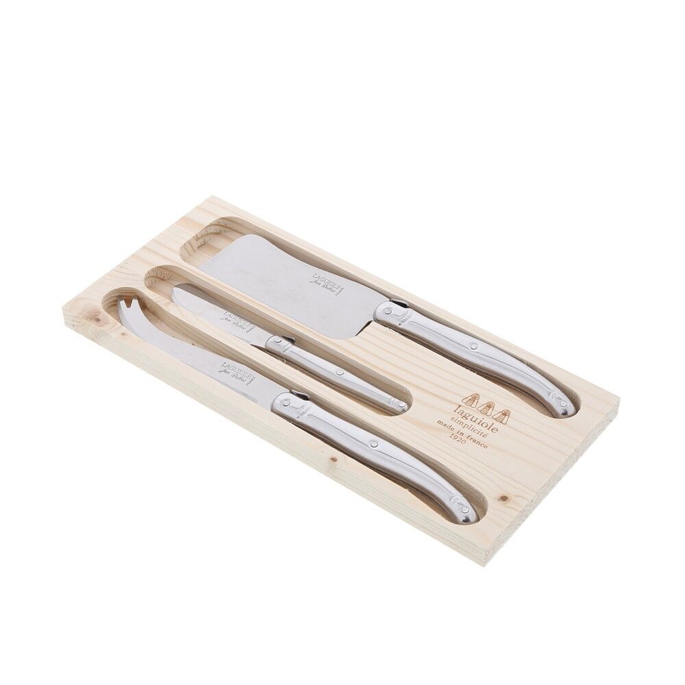 Jean Dubost Laguiole Simplicite - 3pc Cheese Knife Set Stainless Steel