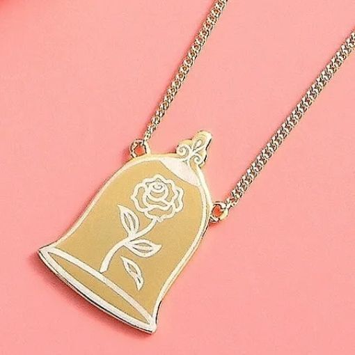 Disney Couture Kingdom - Beauty and the Beast - Enchanted Rose Necklace Yellow Gold