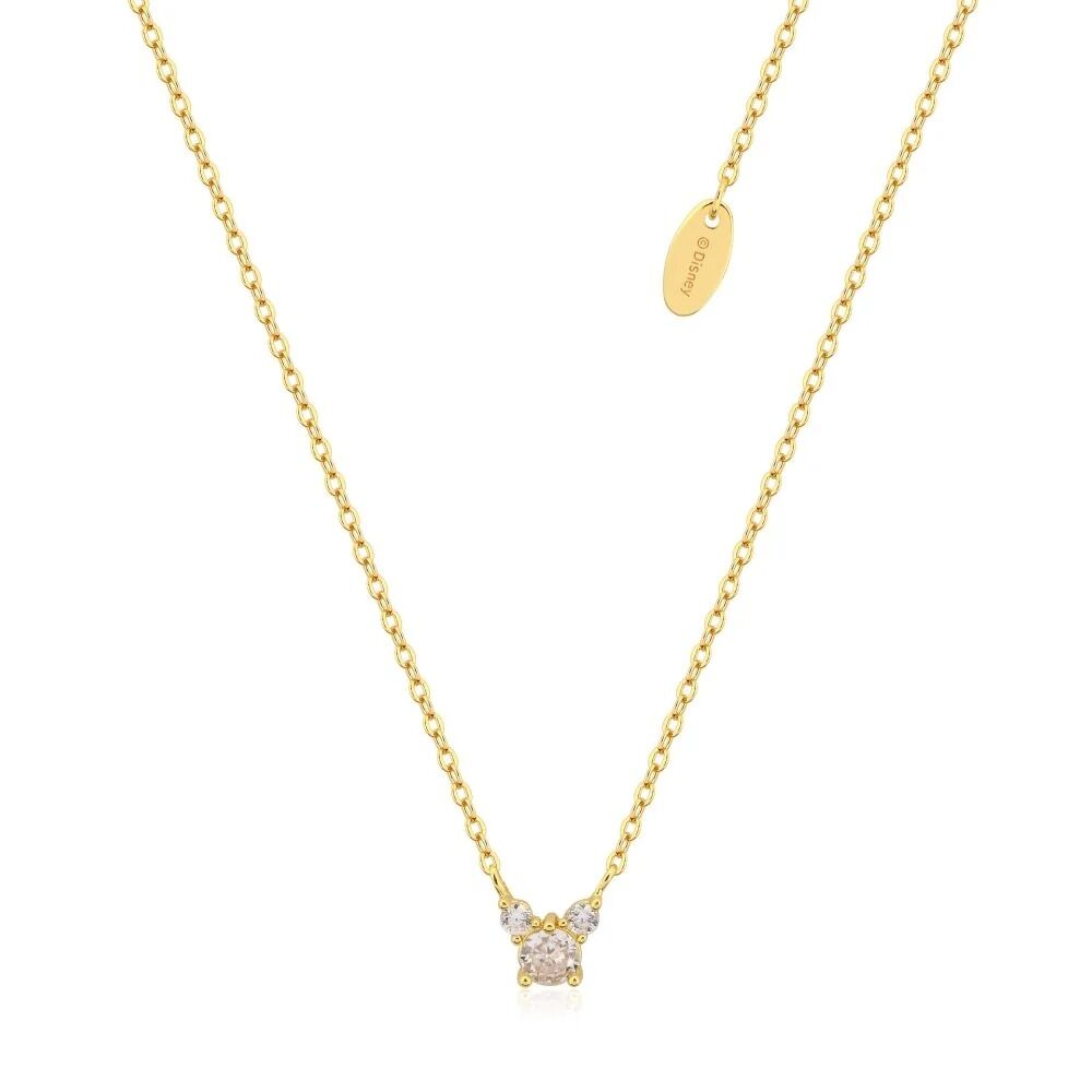 Disney Couture Kingdom Precious Metal - Mickey Mouse - Claw Set CZ Necklace Gold