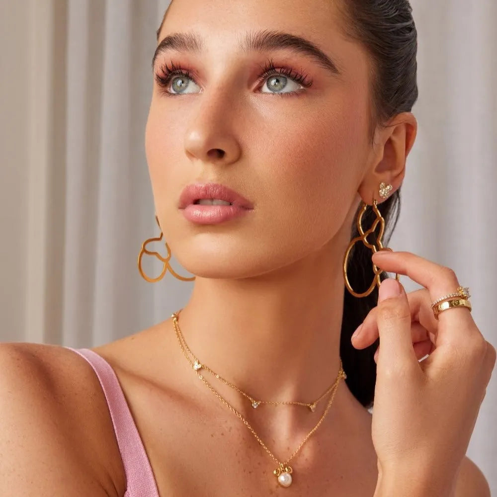 Disney Couture Kingdom Precious Metal - Mickey Mouse - Repeat CZ Necklace Rose Gold