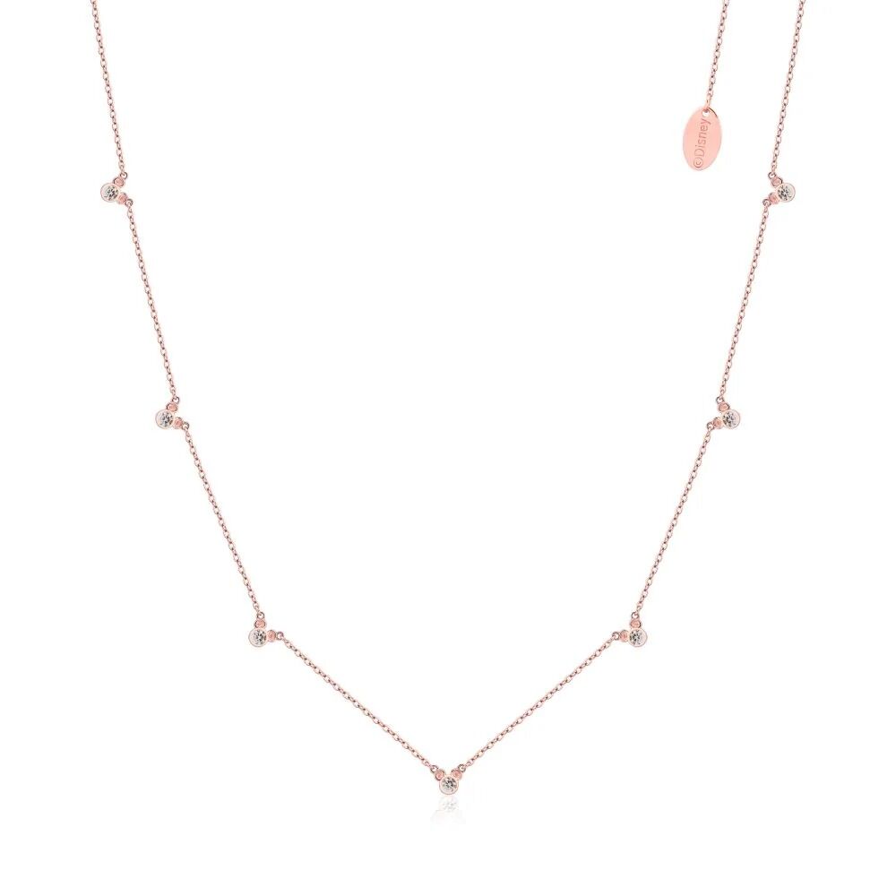 Disney Couture Kingdom Precious Metal - Mickey Mouse - Repeat CZ Necklace Rose Gold