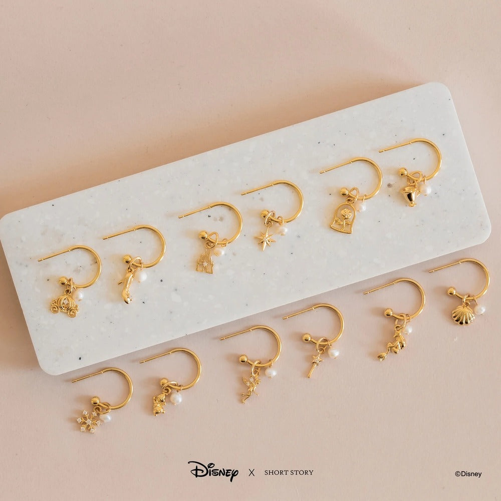Disney x Short Story Hoop Earrings Frozen - Gold