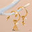 Disney x Short Story Hoop Earrings Castle - Gold
