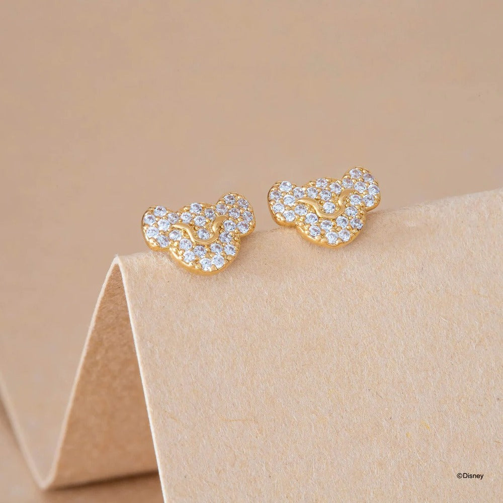 Disney x Short Story Earrings The Lion King Simba Face - Gold