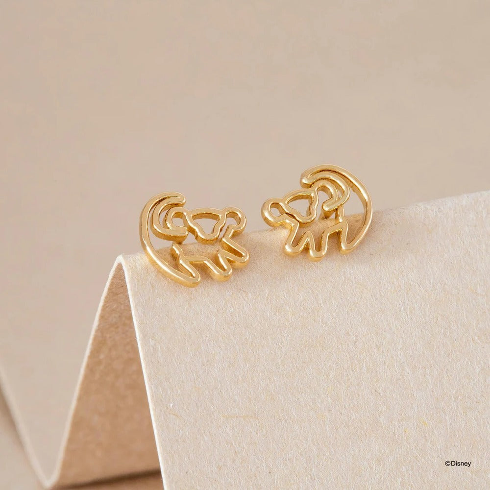Disney x Short Story Earrings The Lion King Simba Stencil - Gold