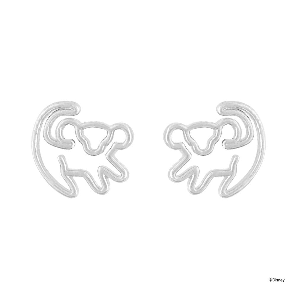 Disney x Short Story Earrings The Lion King Simba Stencil - Silver
