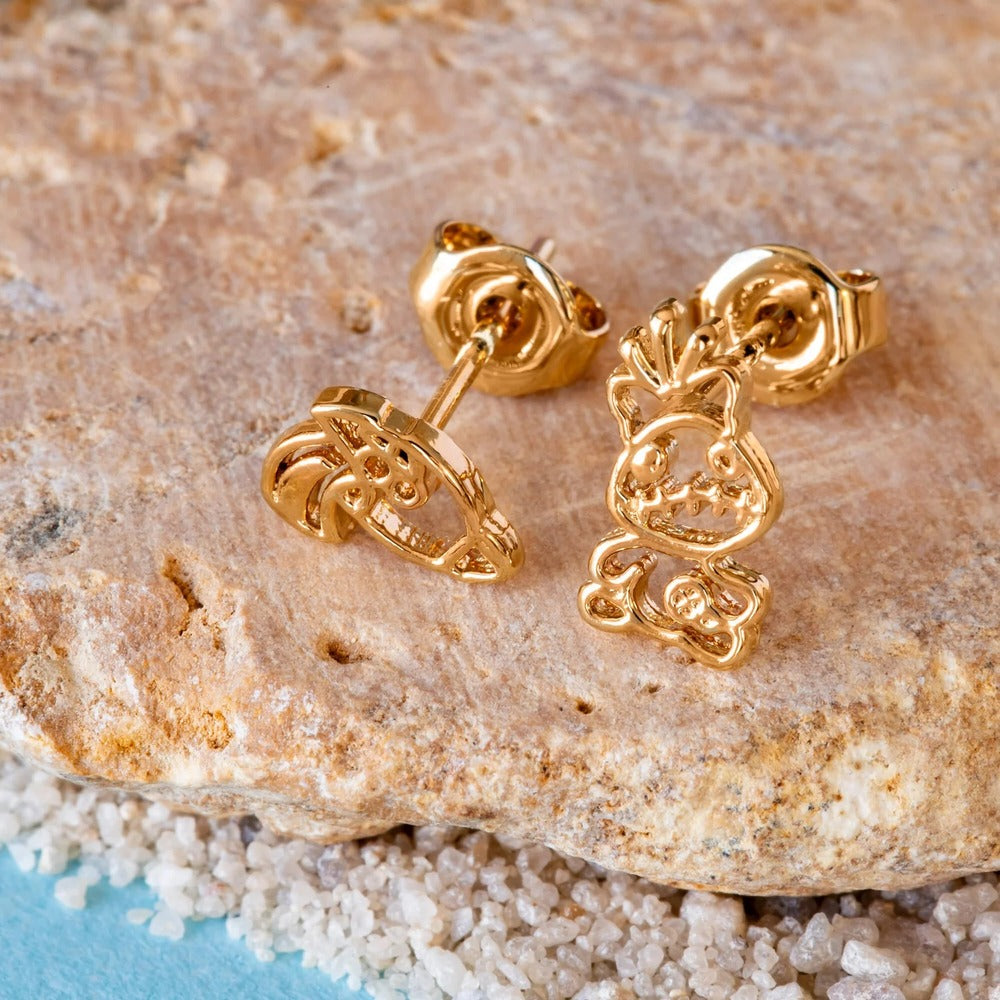 Disney x Short Story Earrings Lilo & Stitch Scrump & Blaster Stencil - Gold