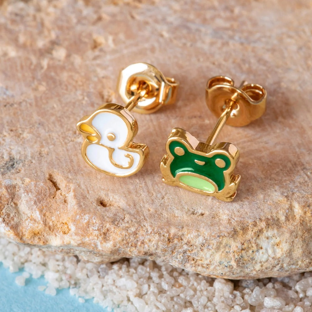 Disney x Short Story Earrings Lilo & Stitch Frog & Duck