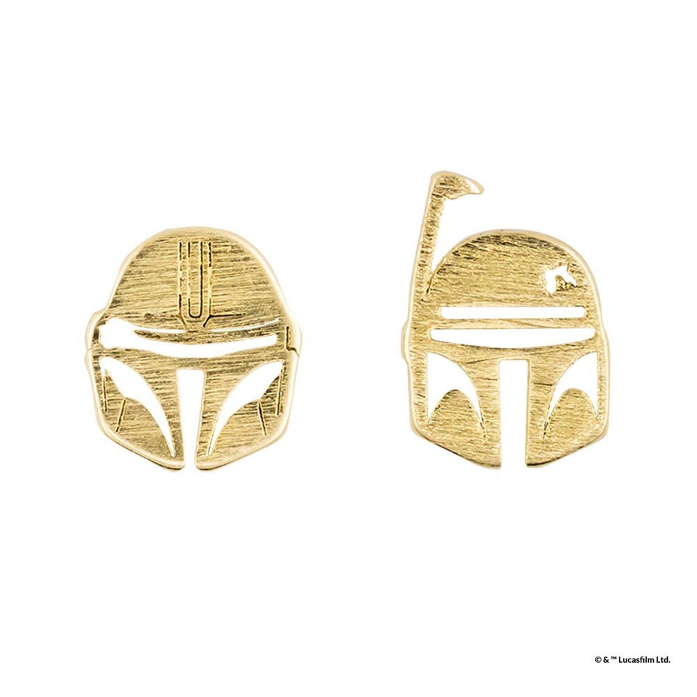 Star Wars x Short Story Earrings - Mandalorian & Boba Fett - Gold