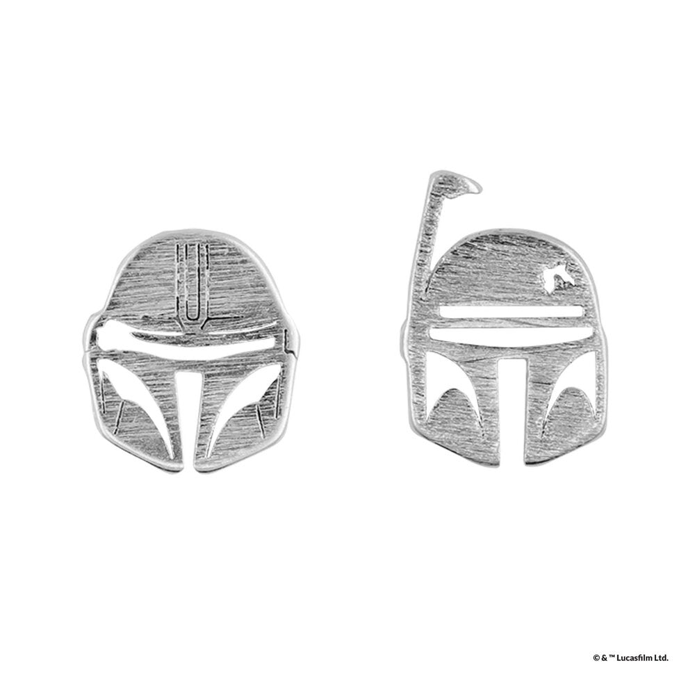 Star Wars x Short Story Earrings - Mandalorian & Boba Fett - Silver