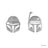 Star Wars x Short Story Earrings - Mandalorian & Boba Fett - Silver