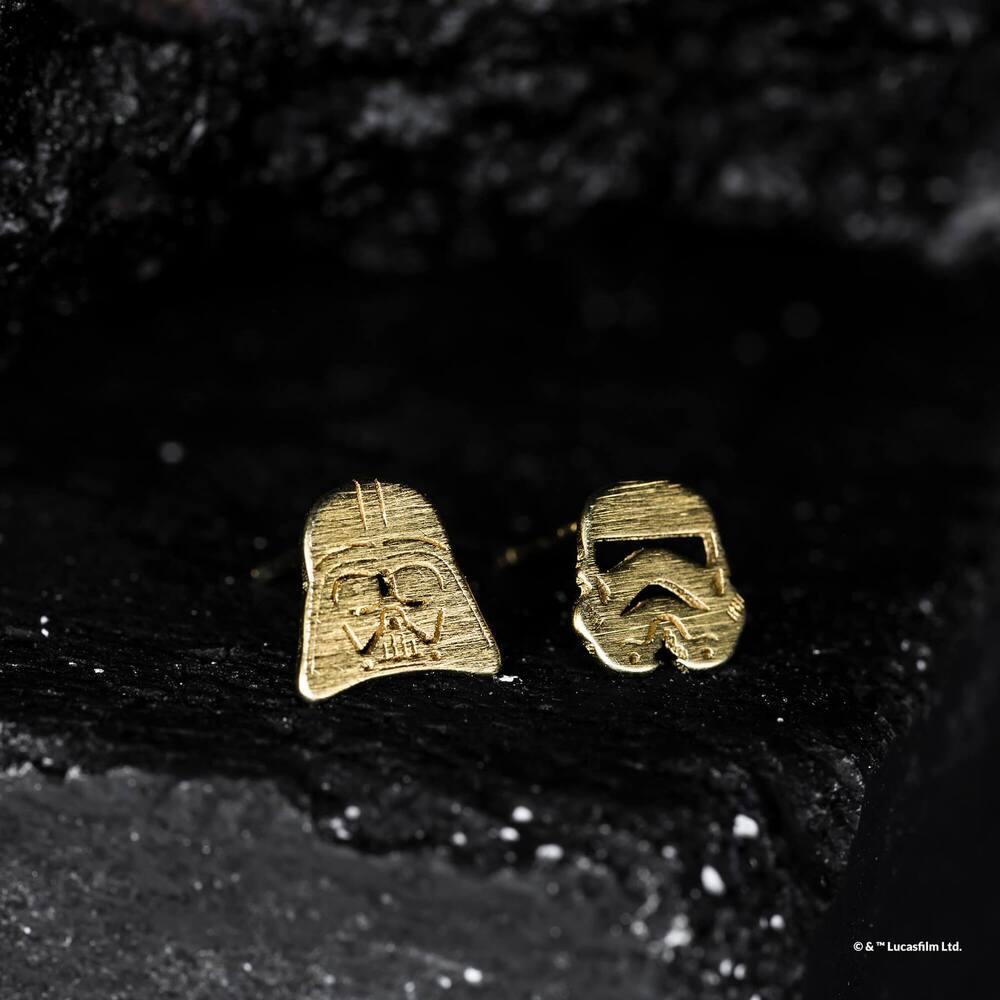 Star Wars x Short Story Earrings - Darth Vader & Stormtrooper - Gold