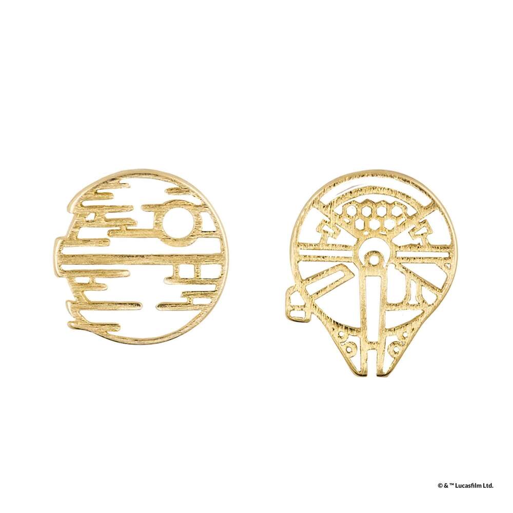 Star Wars x Short Story Earrings - Death Star - Gold