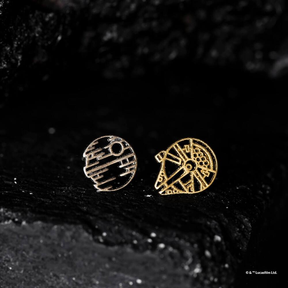 Star Wars x Short Story Earrings - Death Star - Gold