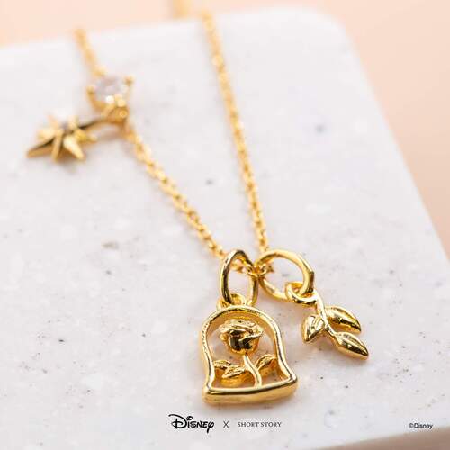 Disney x Short Story Necklace Beauty And The Beast - Gold