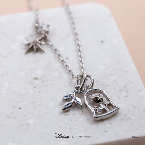 Disney x Short Story Necklace Beauty And The Beast - Silver