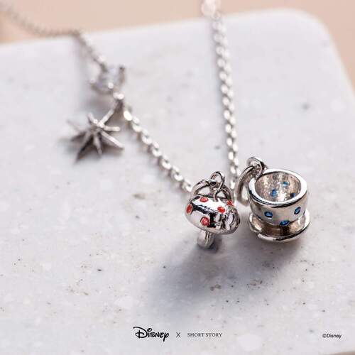 Disney x Short Story Necklace Alice In Wonderland - Silver