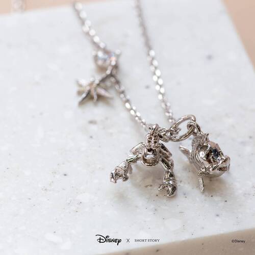 Disney x Short Story Necklace Flounder And Sebastian - Silver
