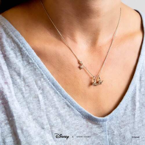 Disney x Short Story Necklace Flounder And Sebastian - Silver