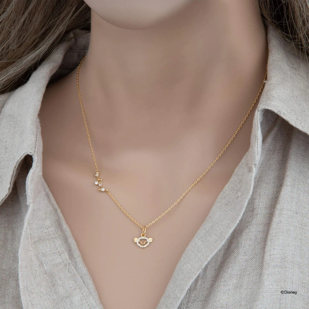 Disney x Short Story Necklace The Lion King Simba Face Stencil - Gold