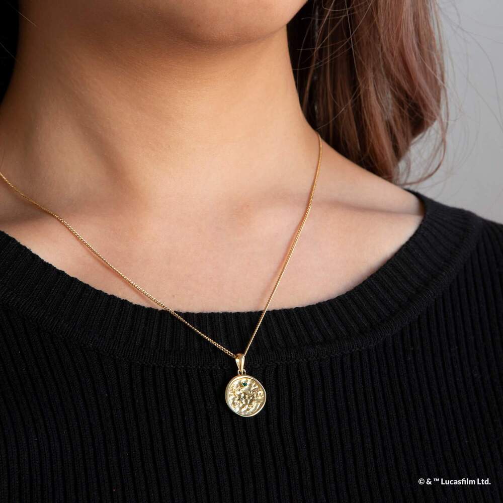Star Wars x Short Story Necklace - Grogu Medallion - Gold
