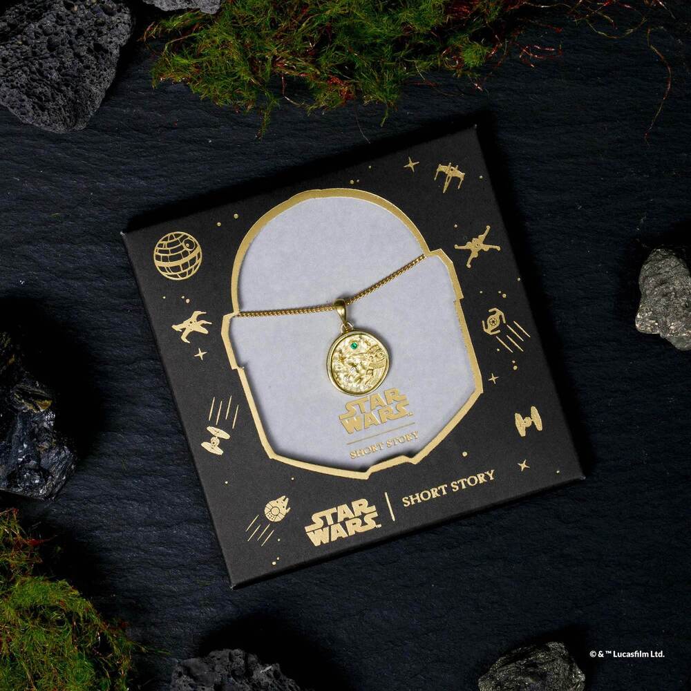 Star Wars x Short Story Necklace - Grogu Medallion - Gold
